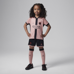 Paris Saint-Germain 2024/25 Stadium Third Jordan Replica-fodboldsæt i tre dele til mindre børn - Pink