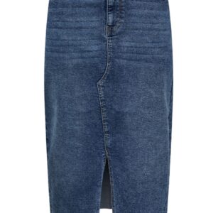 Pieces - Nederdel - PC Jessie HW Denim Midi Skirt - Medium Blue Denim