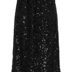 Pieces - Nederdel - Pc Serena Sequin Hw Midi Skirt - Black