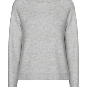 Pieces - Strik - Pc Juliana Ls O-Neck Knit- Light Grey Melange