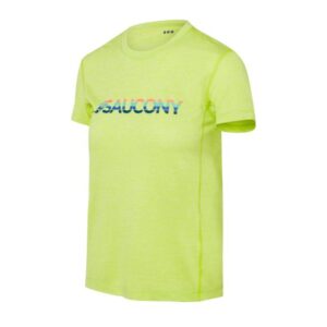 Saucony Stopwatch Graphic Short Sleeve Str: S (Dame) Grøn - T-shirts