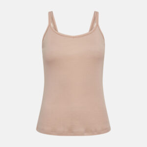 Top med smalle stropper | 100% uld | nude