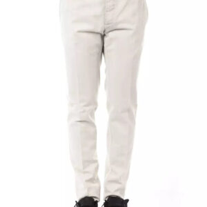 Uominitaliani Elegant Gray Casual Cotton Pants