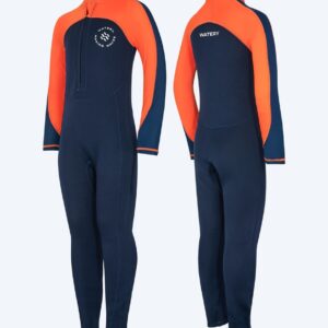 Watery våddragt til børn - Calypso Full-Body - Orange/blå - Våddragt til paddleboard/SUP