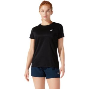 Asics Core SS T-shirt Dame M - Let & Åndbar Løbe-Tee i Sort til Aktiv Sport