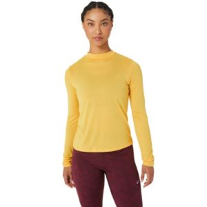 Asics Runkoyo Mock Neck LS Top - Hurtigttørrende Løbe T-shirt til Dame, Str. L, Komfortabel & Let