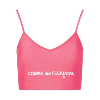 Comme Des Fuckdown Pink Polyester Tops & T-Shirt