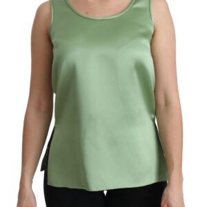 Dolce & Gabbana Elegant Silk Sleeveless Top in Light Mint Green