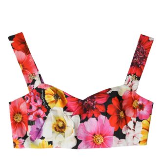 Dolce & Gabbana Exquisite Floral Bustier Crop Top