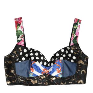 Dolce & Gabbana Floral Patchwork Bustier Crop Top