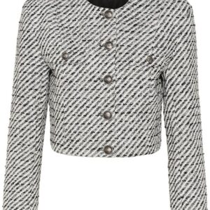 Gestuz - Jakke - AmilinaGZ Jacket - Blacknwhite Lurex Twill