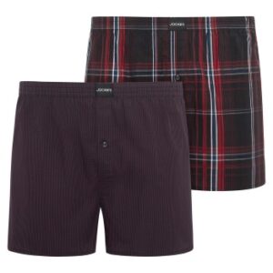 Jockey 2P Woven Boxer Shorts Rød bomuld Medium Herre