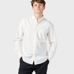 Klitmøller Collective - Benjamin striped shirt - White/lemon sorbet - L