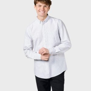 Klitmøller Collective - Benjamin striped shirt - White/sand - S