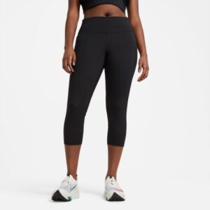 Nike Dri-FIT Fast Crop Tight 2X - Komfortable Løbetights med Lommer til Dame