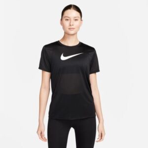 Nike Dri-FIT Regular Heathered Graphic Short Sleeve Tee Sort - T-shirts L Dame