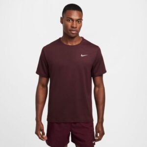 Nike Dri-FIT UV Miler T-shirt XL Herre - Rød, Svedtransporterende, Løbevenlig