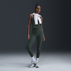 Nike Zenvy Rib-leggings i 7/8-længde med høj talje og let støtte til kvinder - grøn