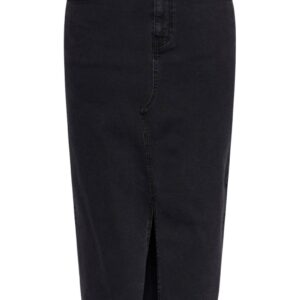 Pieces - Nederdel - PC Jessie HW Denim Midi Skirt - Black