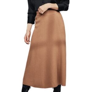 Pierre Robert X Jenny Skavlan Wool Flared Skirt Kamel merinould Large Dame