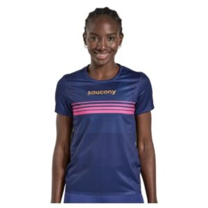 Saucony Elite T-shirt Dame - XL, Blå | Let & Åndbar Løbetrøje til Kvinder