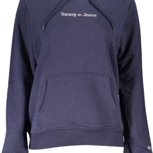 Tommy Hilfiger Chic Blue Hooded Sweatshirt with Signature Print