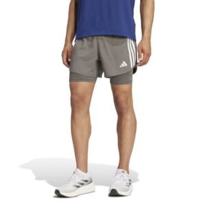 Adidas Own The Run 3-Stripe 2in1 Shorts M - Herre, Komfortable & Svedtransporterende