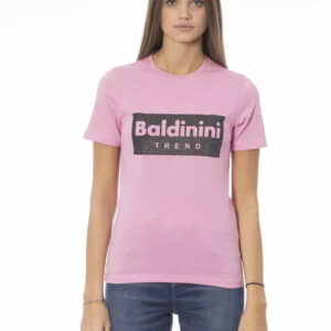 Baldinini Trend Chic Crew Neck Tee with Signature Print