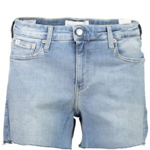 Calvin Klein Chic Light Blue Denim Shorts with Logo Detail