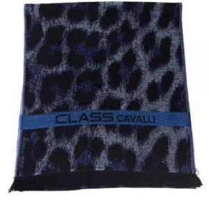 Cavalli Class Blue Wool Herre Scarf