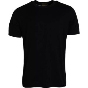 Dolce & Gabbana Black Cotton Round Neck Short Sleeves Herre T-shirt