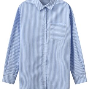 H2O - Skjorte - Rønne Essential Pajamas L/S Shirt - Blue/White Stripe (Levering midt december)