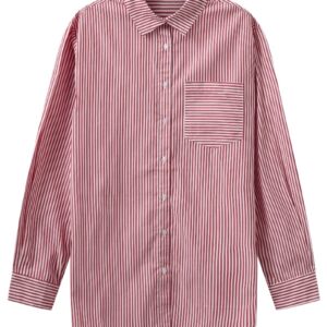 H2O - Skjorte - Rønne Essential Pajamas L/S Shirt - Red/White (Levering midt december)