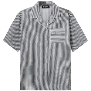 H2O - Skjorte - Rønne Essential Pajamas Shirt - Black/White Stripe (Levering midt december)