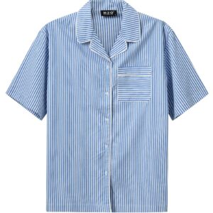 H2O - Skjorte - Rønne Essential Pajamas Shirt - Blue/White Stripe (Levering midt december)