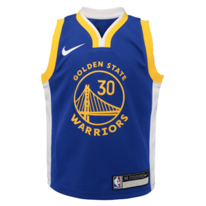 Stephen Curry Golden State Warriors 2022/2023 Icon Nike NBA-sæt med spillertrøje og shorts til mindre børn (drenge) - blå