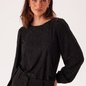 VILA Viadele O-neck L/S TOP TOP Top Black Beauty S