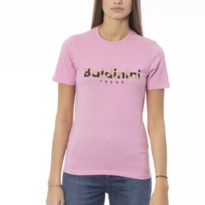 Baldinini Trend Chic Pink Cotton Crew Neck Tee