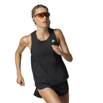 Adidas Adizero Tank Dame - Løbe Singlet, Str. L, Let & Svedtransporterende, Sort