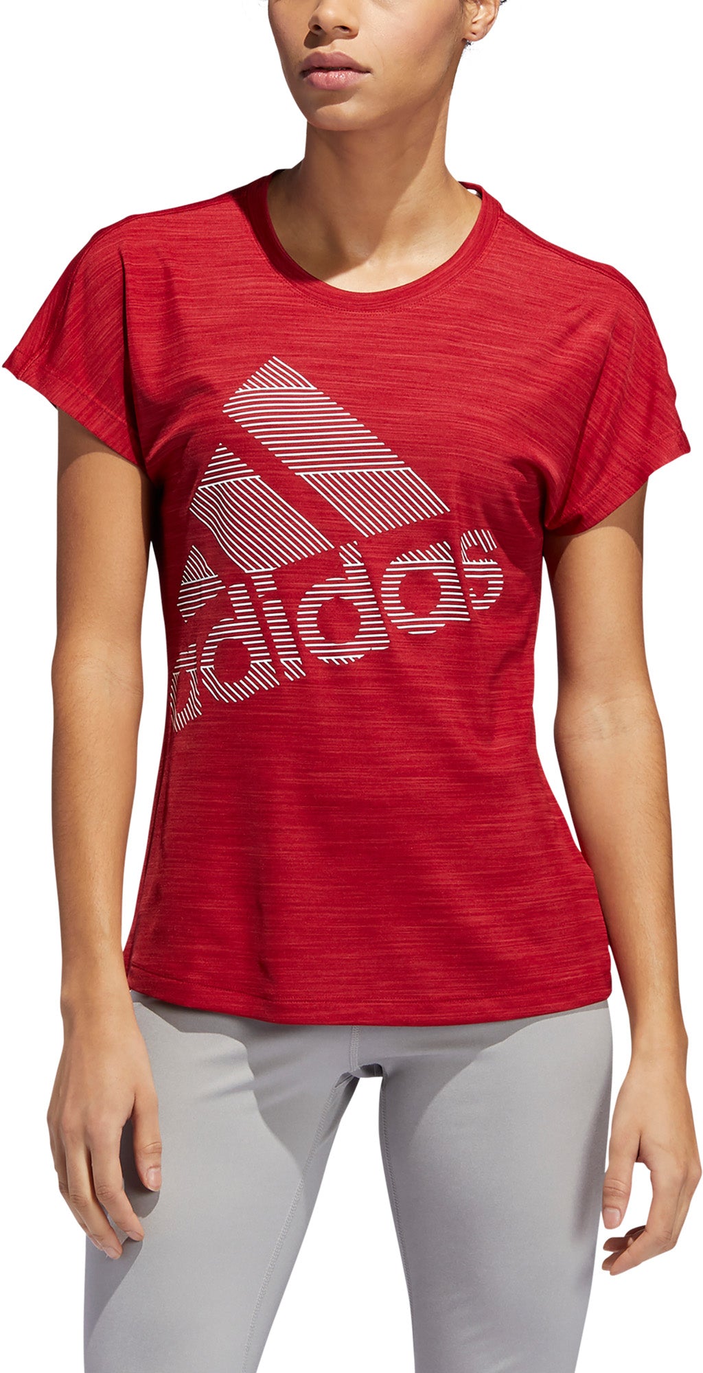 Adidas Badge Of Sport Tee Dame Xs Rød Adidas Badge Of Sport Tee Dame Xs Rød