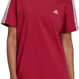 Adidas Essentials 3stripes Tshirt Dame Xs Rød