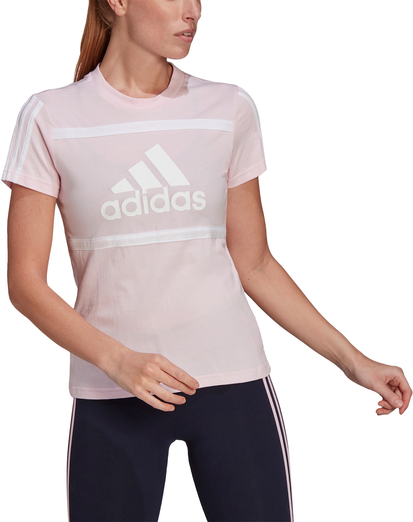 Adidas Essentials Logo Colourblock Cotton Tshirt Dame Xxs Pink Adidas Essentials Logo Colourblock Cotton Tshirt Dame Xxs Pink