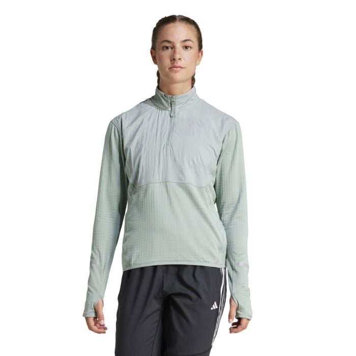 Adidas Ultimate Hivis 1/2 LS T-shirt, Str. L, Dame, Grøn - Perfekt til løb og træning Adidas Ultimate Hivis 1/2 LS T-shirt, Str. L, Dame, Grøn - Perfekt til løb og træning