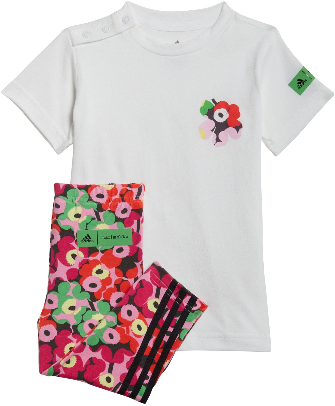 Adidas X Marimekko Summer Sæt, Tshirt + Leggings Dame 62 Hvid Adidas X Marimekko Summer Sæt, Tshirt + Leggings Dame 62 Hvid