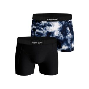 Björn Borg 2P Cotton Stretch Shorts 2112 Sort/Blå bomuld Small Herre