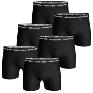 Björn Borg 6P Essential Shorts Sort bomuld Small Herre
