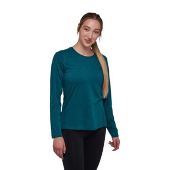 Black Diamond Lightwire LS Tech Tee - Løbetrøje Dame, Str. S, Blå, Reflekser, Genanvendt Materiale