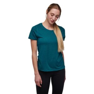 Black Diamond Lightwire SS Tech Tee - Dame, Str. S, Kortærmet Løbe T-shirt, Blå