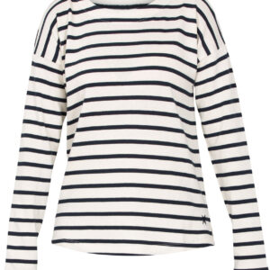 Blue Lido Striped Langærmet Tshirt Dame Hvid