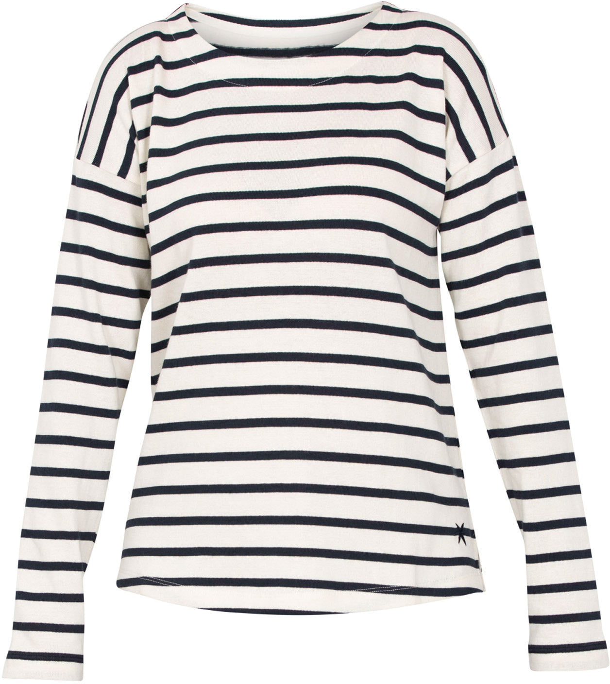 Blue Lido Striped Langærmet Tshirt Dame Hvid Blue Lido Striped Langærmet Tshirt Dame Hvid